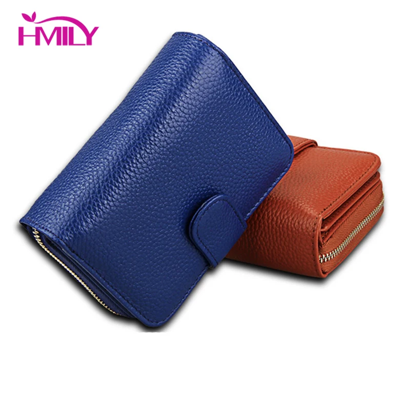 Женские кошельки HMILY из натуральной кожи короткий складной держатель для
