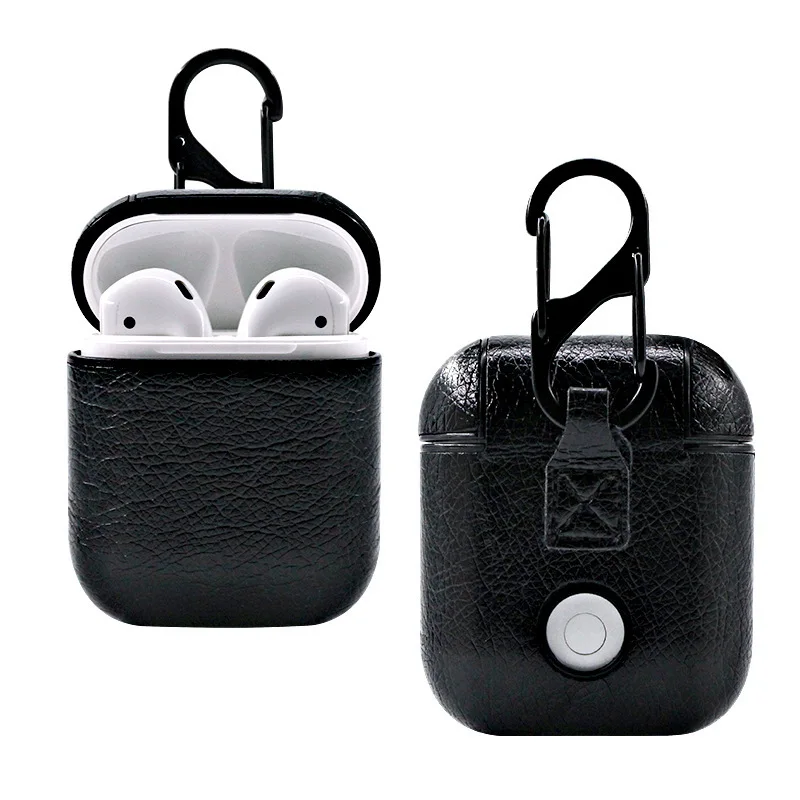 Роскошный чехол для наушников для Apple Airpods ремешок из натуральной кожи с кнопками чехол для наушников Аксессуары для наушников для Airpods чехол