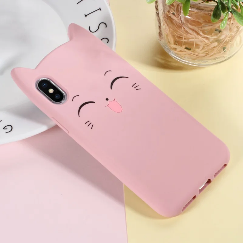 DULCII мягкий чехол для телефона iPhone 6 6S Plus 7 8 X 3D усы Кот силиконовый Коке крышка