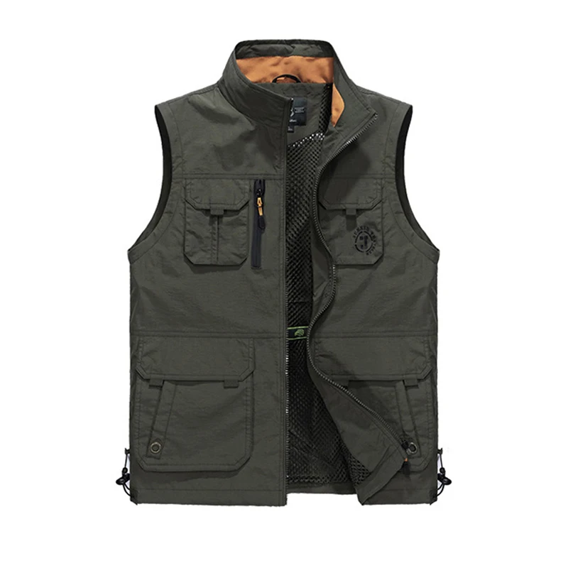 Брендовый жилет мужской повседневный сетчатый с несколькими карманами Мужской