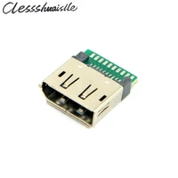 10pcs dp displayport 1 2 female socket receptacle board mount solder type with pcb for hdtv diy cable