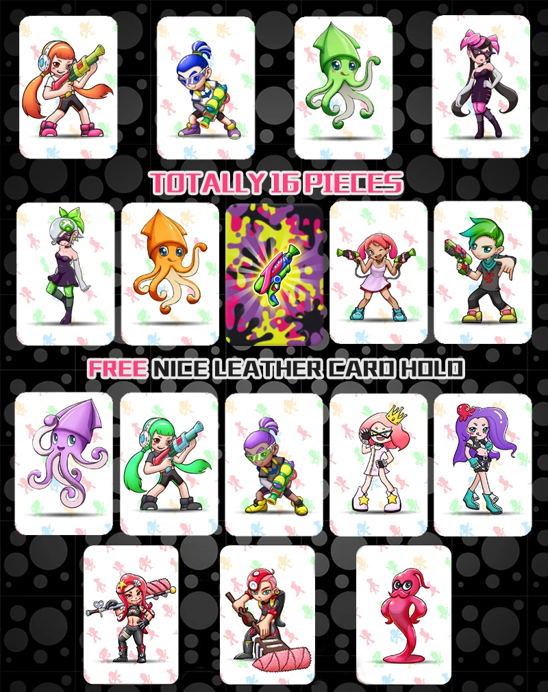 16 шт./компл. Splatoon 2 Полный комплект NTAG215 печатная NFC карта написанная Tagmo может
