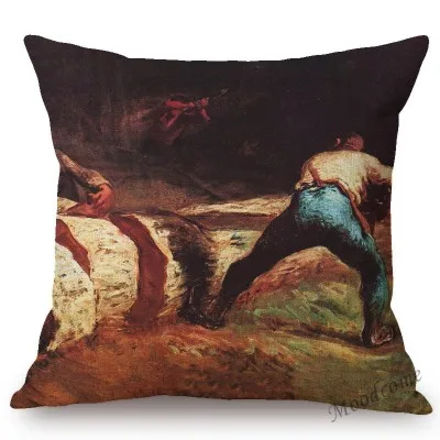 Jean Francois Millet Pastoral Realism Oil Painting The Gleaners Harvest Home Decoration Art Pillow case Linen Sofa Cushion Cover