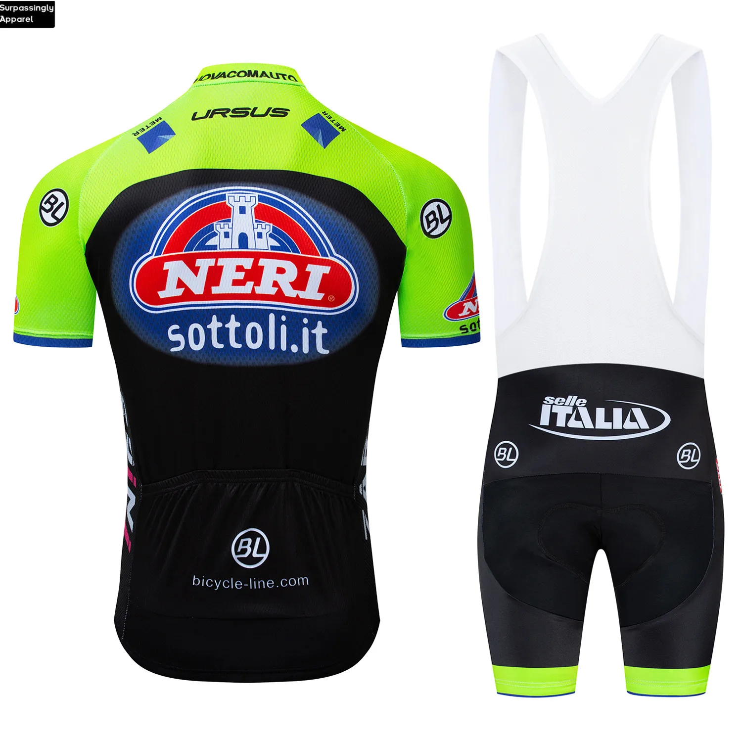 2019 I Tour Team Sottoli Велоспорт Джерси флуоресцентный зеленый гоночный Спорт велосипед