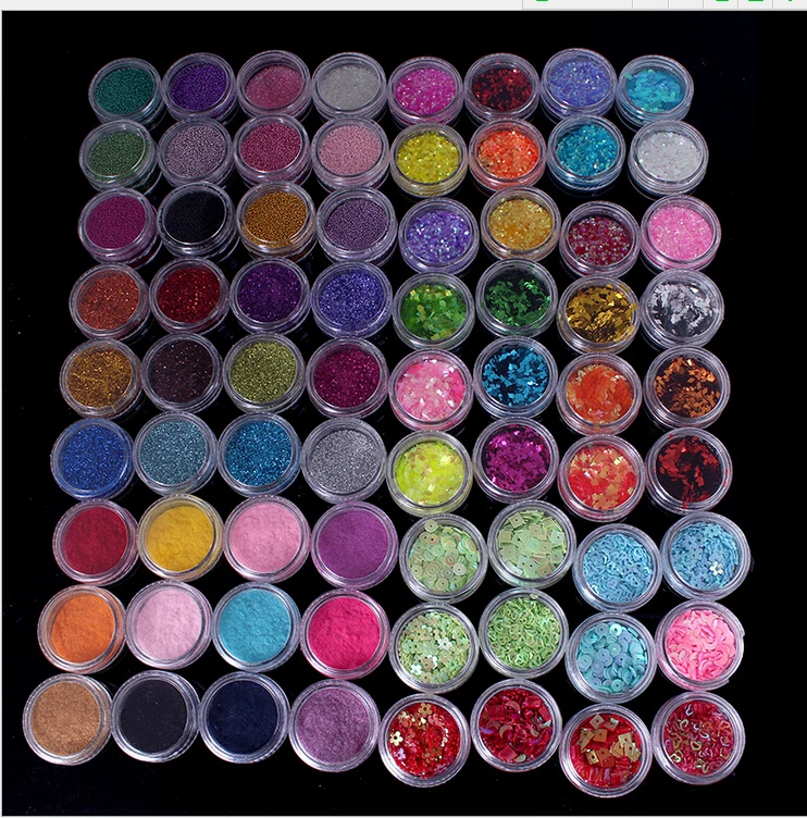 

72 горшка X дизайн ногтей Блестящий Радужный голографический массивный тонкий смешанный набор для дизайна ногтей Блестящий Набор для украшения гель-лака, AFP41-72