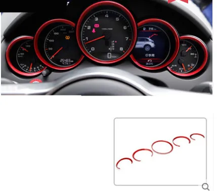 5 pcs red 3 цвета Автомобильная приборная панель украшение приборной панели кольцо наклейка автомобиля-Стайлинг для Porsche Macan 911 Cayenne Panamera Boxster аксессуары - Название цвета: 5 pcs red