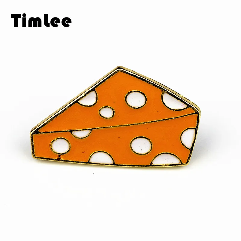 Timlee X222 мультфильм милый желтый сыр дизайн металлическая брошь булавки подарок