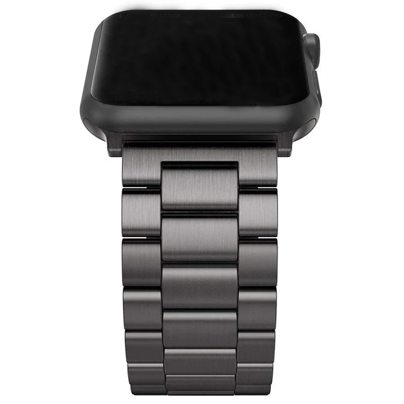 Ремешок из нержавеющей стали для Apple Watch, ремешок iWatch, металлический ремешок для часов, розовый, 38, 40, 42, 44, браслет с застежкой, серия 4, 3, 2, 1