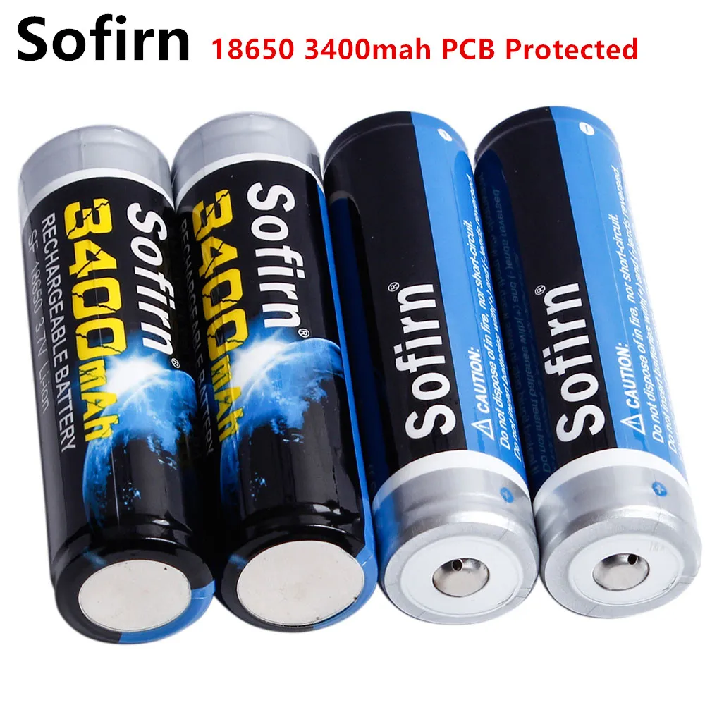 Sofirn 18650 3 7 в 3400 мАч перезаряжаемые батареи с защищенной печатной платой литиевые