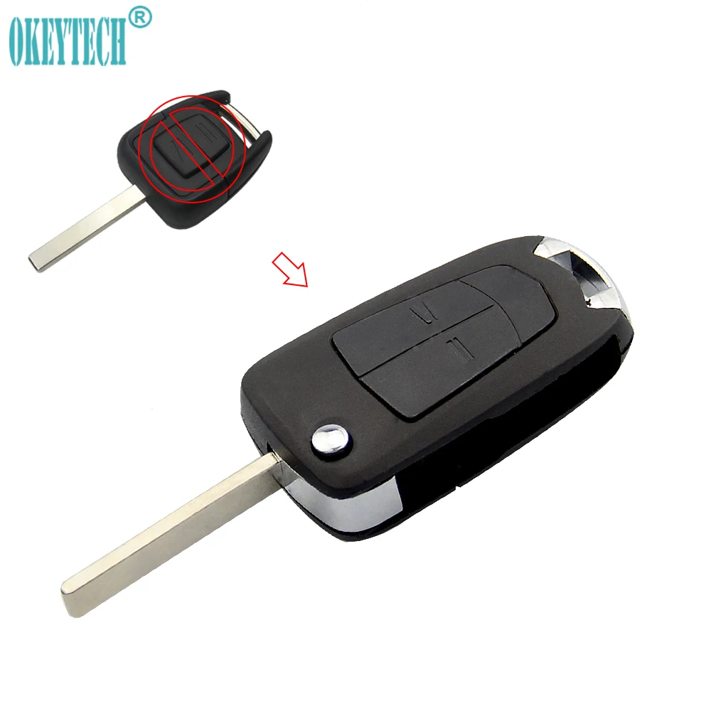 Модифицированный флип брелок для дистанционного ключа OkeyTech чехол HU100 Сменный Чехол с 2 кнопками Vauxhall Opel Astra