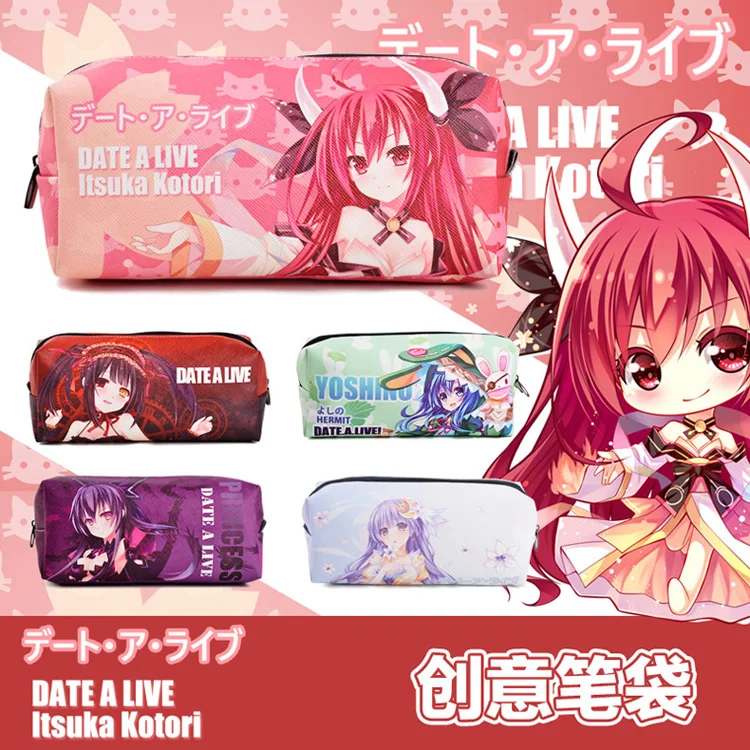 Аниме Дата а LIVE Yatogami Tohka Yoshino Tokisaki Kurumi Косплей Студенческая ручка сумка карандаш
