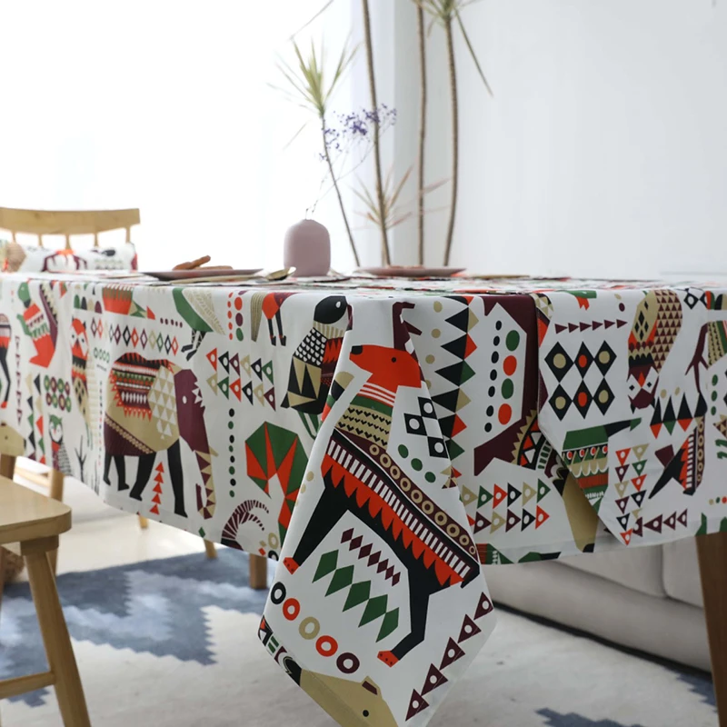 Толстая хлопковая скатерть Мультяшные Геометрические Животные медведь