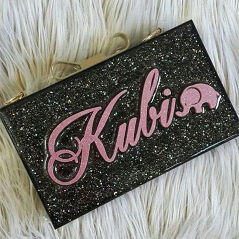 YENS ручной работы Bling акрил клатч пользовательское имя сцепления Свадебные