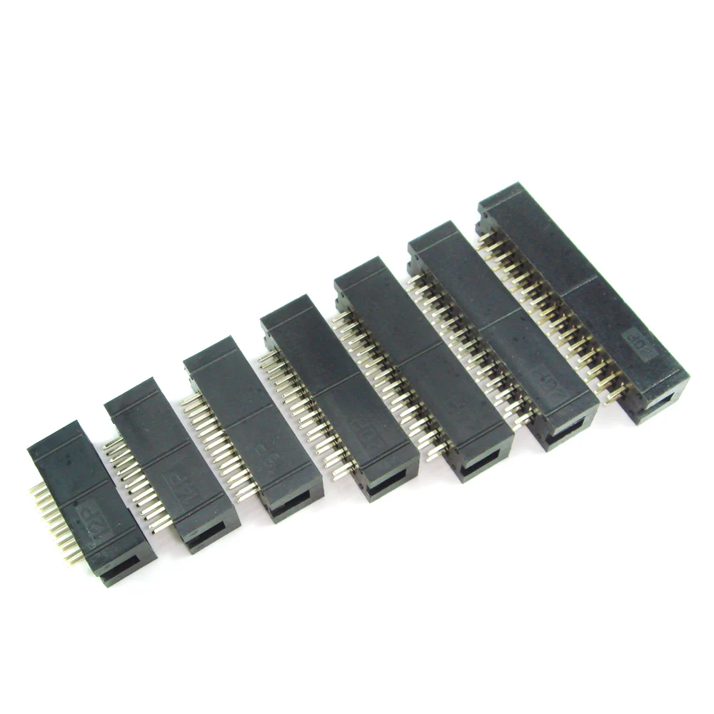 IDC Box Header DC3 двухрядный 6/8/10/12/14/16/18/20/24/26/30 40P JTAG разъем Черный 2 54 мм Шаг 100% новый 20