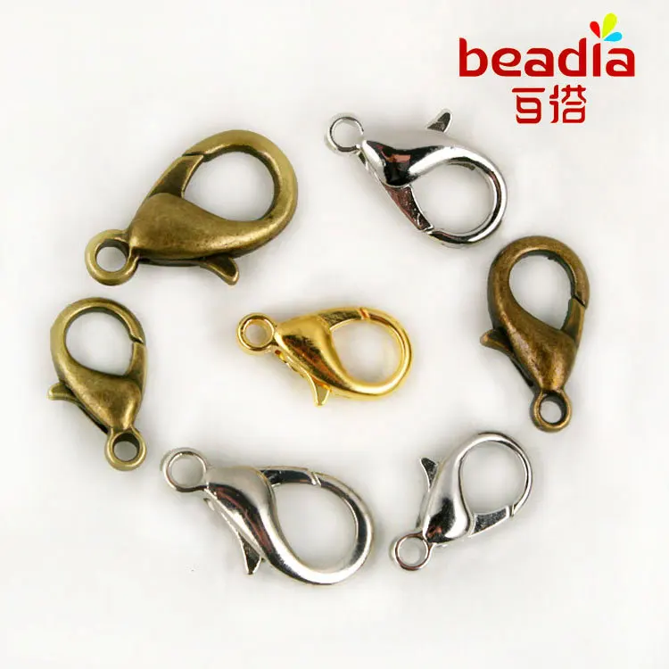 12 шт. 10 мм Красивые изогнутые застежки-карабины с серебряным/золотым покрытием