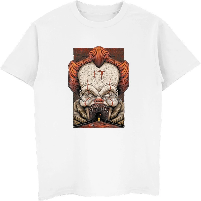 Мужская хлопковая футболка с коротким рукавом It Movie Pennywise летняя повседневная