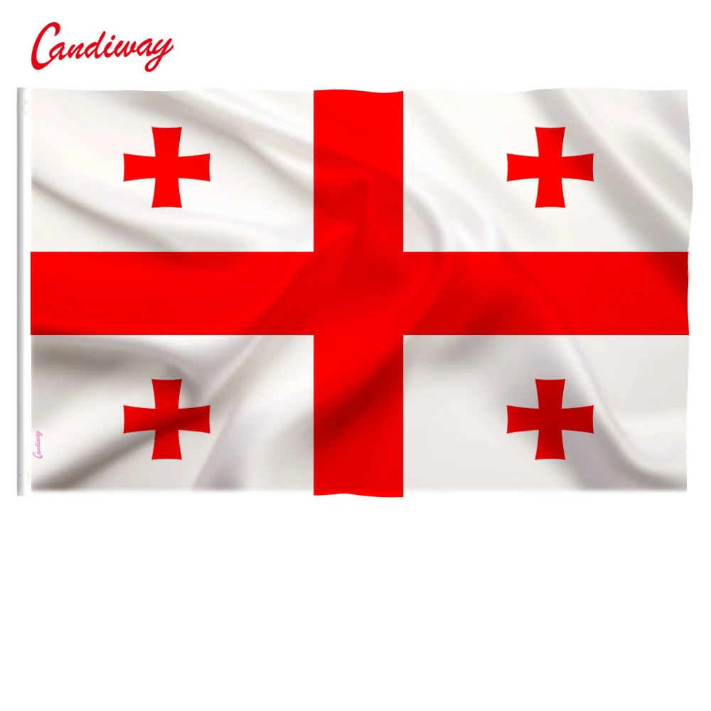 

90 x 150cm Georgia National Flag Hanging Flag Polyester Georgia National Flag Outdoor Indoor Big Flag for Celebration NN044