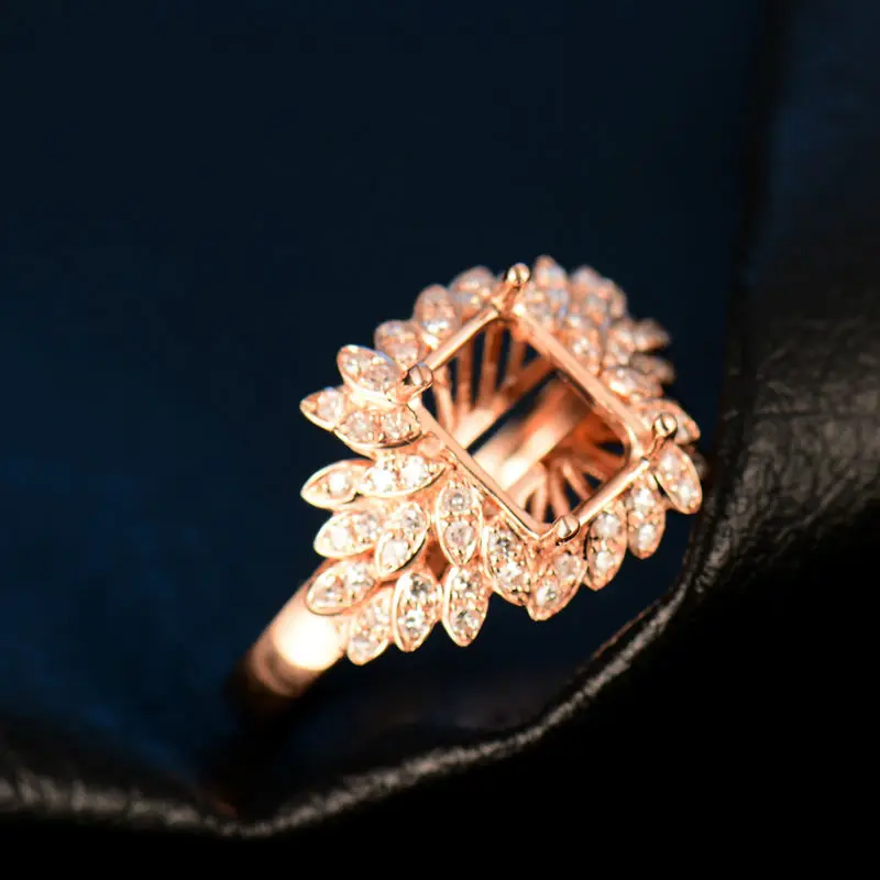 LOVERJEWELRY винтажное новое изумрудная огранка 6x8 мм 18 карат розовое золото бриллиант