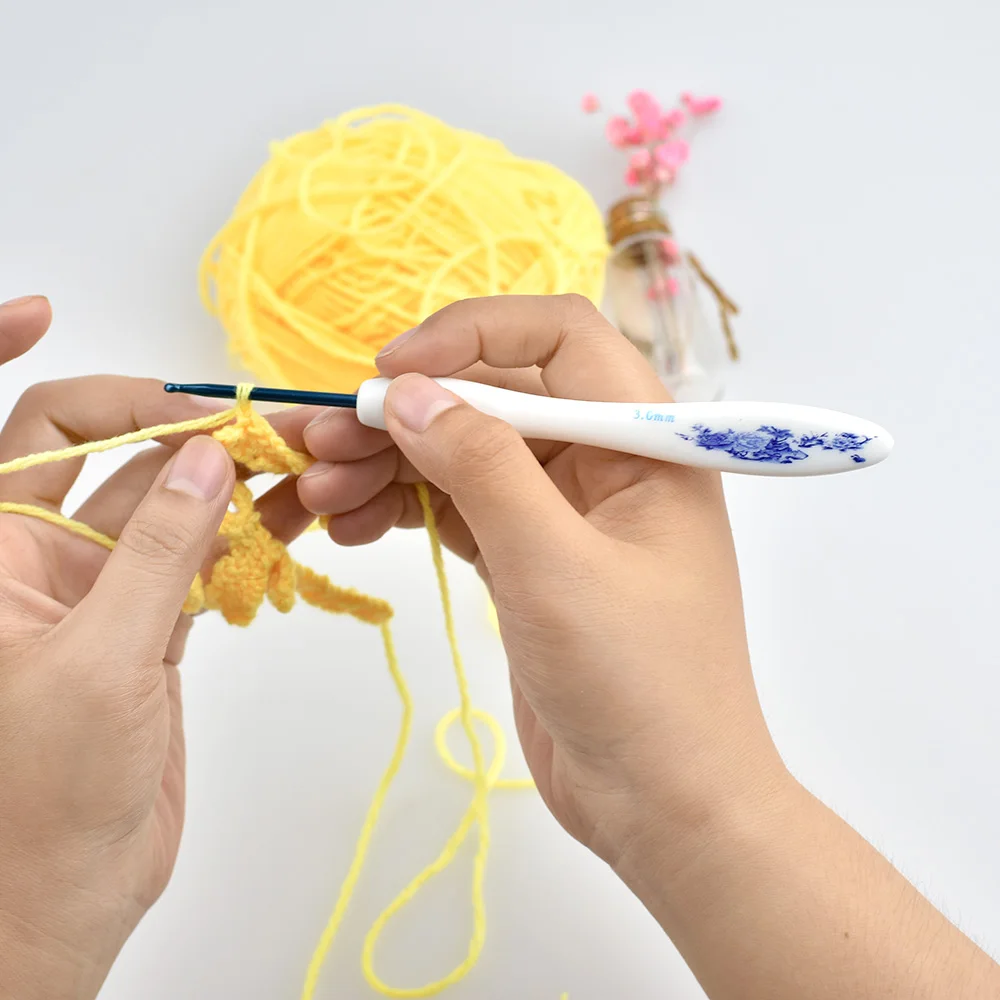 KOKNIT 8 шт./компл. крючки для вязания крючком спицы в китайском стиле синий и белый