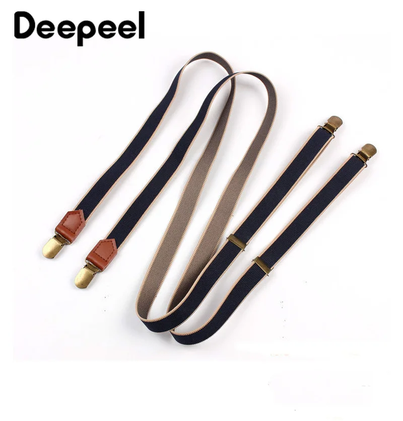 

Подтяжки Deepeel из полиэстера в полоску, унисекс, 1 пара, 2 х110 см, бронзовые подтяжки с 4 зажимами, не перекрещивающиеся ремни, мужской ремень для...