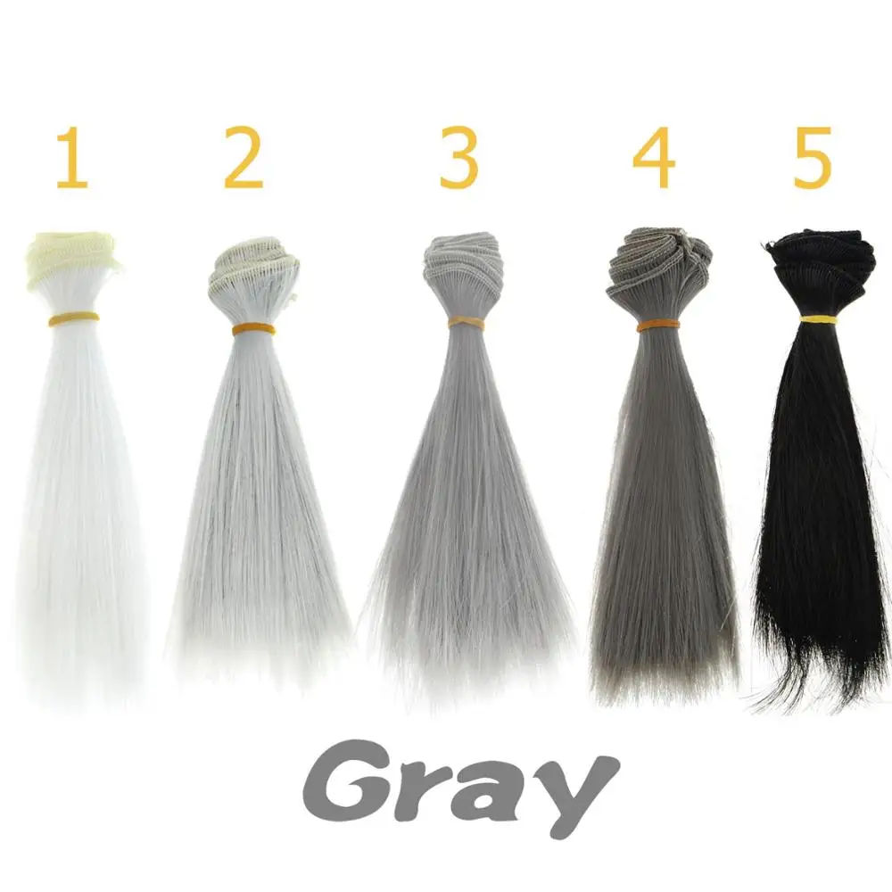 Gray color series 1 шт. 15*100 см прямые с высоким уровнем Температура куклы с париками из Сделай Сам DIY бигуди для волос для SD для BJD для Blythe 1/3 1/4 1/6 1/12 мягкого плюша; аксессуары для куклы - Цвет: Gray color series