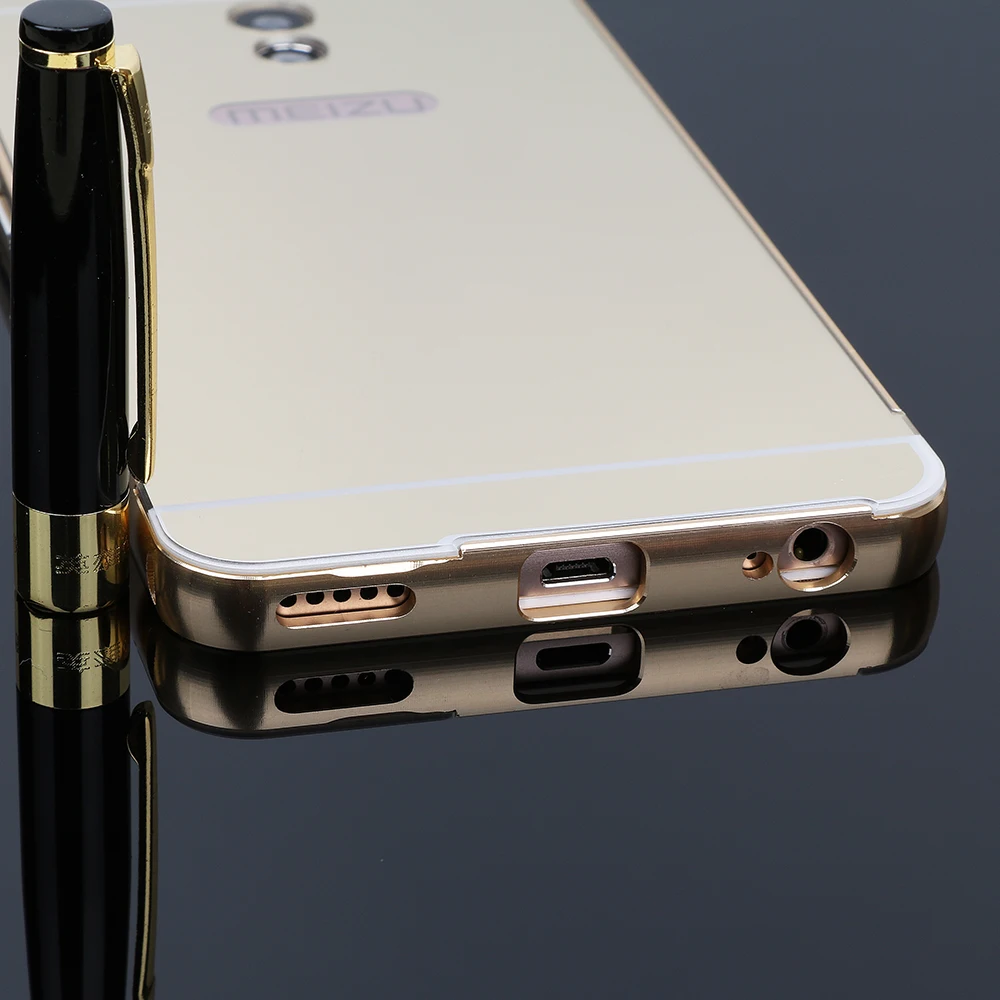 Модные Роскошные зеркальные чехлы из розового золота для Meizu m6 note, алюминиевая металлическая рамка, задняя крышка для Meilan Note 6 5,5 дюймов
