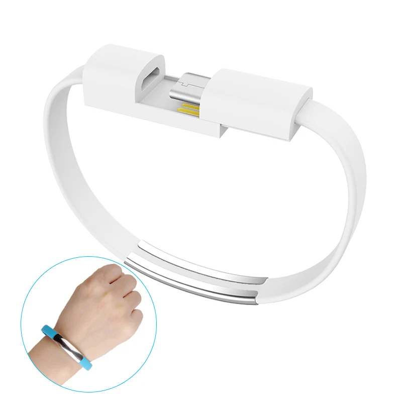 Олаф браслет кабель USB зарядное устройство кабель для зарядки данных шнур для samsung s6 s7 edge Xiaomi redmi 5 Plus 6 браслет кабели Micro USB - Цвет: White
