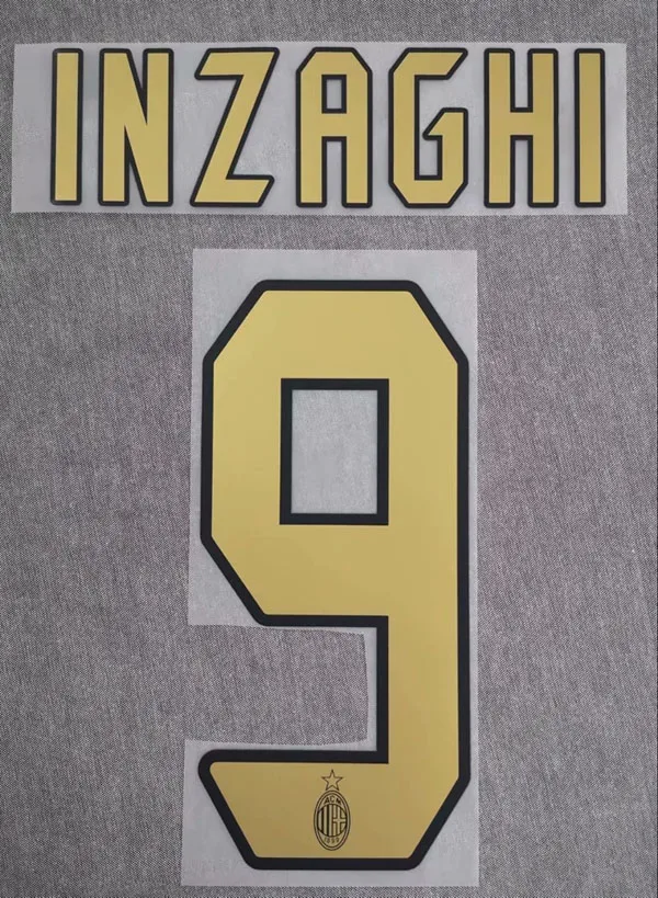 9 Inzaghi 2006 2007 KAKA Nameset Ретро Ronaldinho Пирло Шевченко инзаги малдини Неста Nameset футбольный патч с принтом - Цвет: 9 Inzaghi