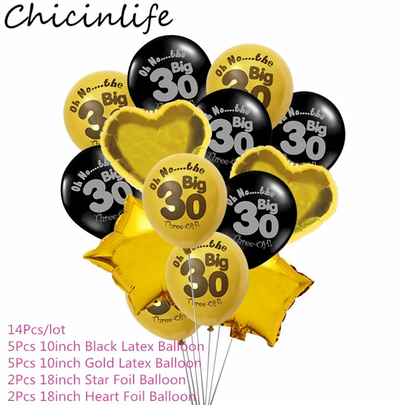 Chicinlife 12 дюймов Rosegold 30 40 50 лет конфетти воздушные шары для взрослых с днем рождения Юбилей шары Декор поставки