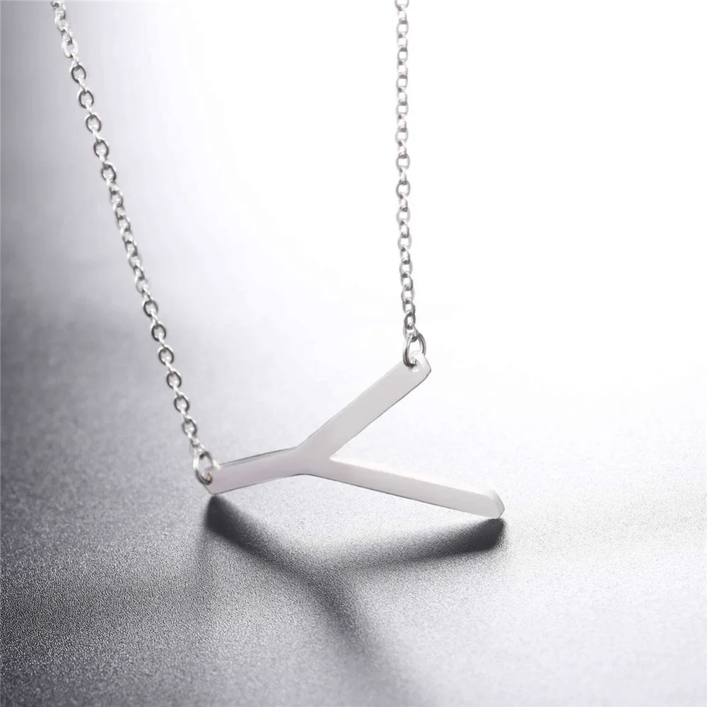 Цепочка с подвеской черного цвета буквой A B C D E F G H I J K L M N O P Q S T U V W X Y Z P2625G|f pendant|b