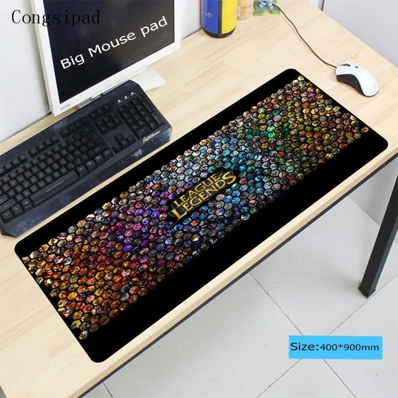 Congsipad League of legends Мышь коврик с обработанным краем коврик для мышь Notbook компьютер Мышь 90x40 см игровой коврик Мышь для CSGO геймер - Цвет: 400X900X2MM