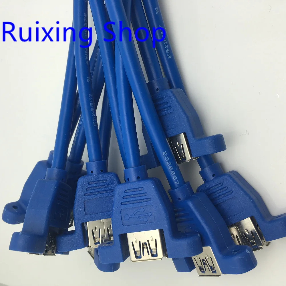 USB 3.0 мужчин и женщин удлинитель с Панель винта крепления отверстие замка разъем