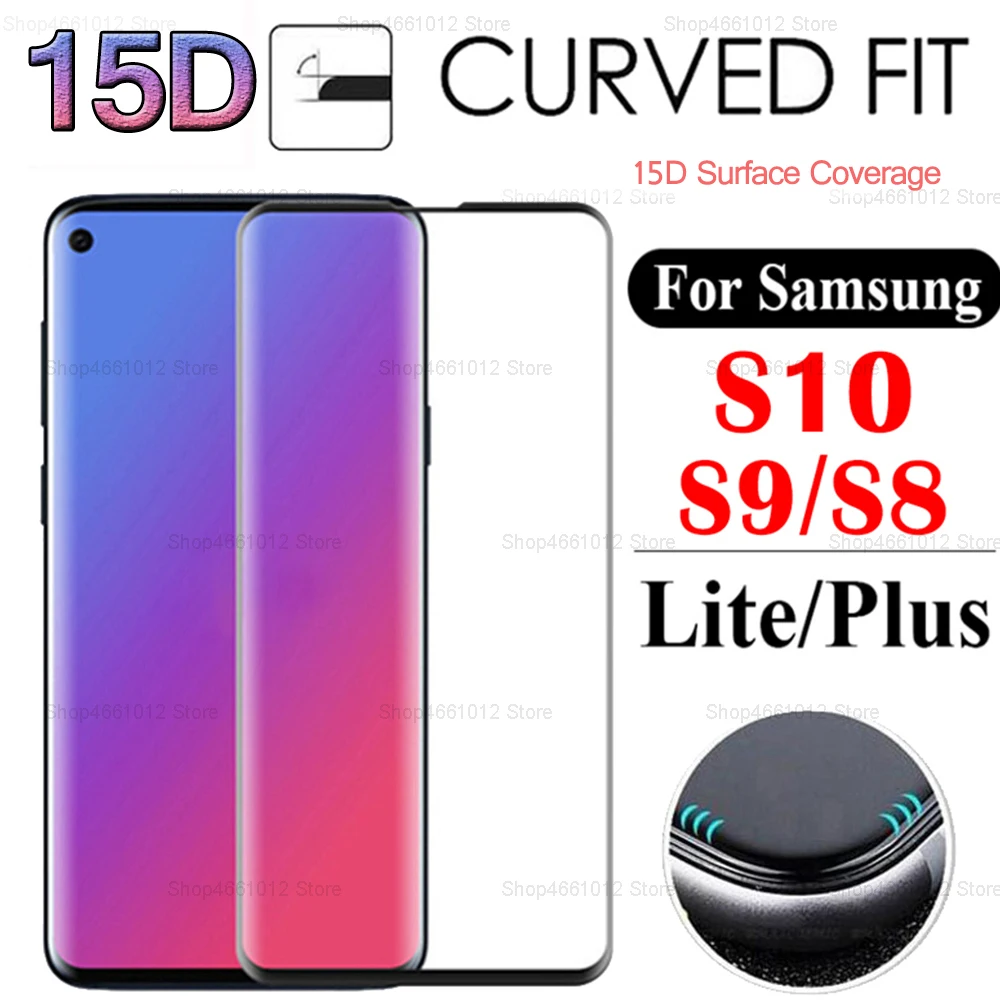 Защитное стекло 15D для Samsung Galaxy S10, Защитное стекло для Samsung Galaxy S10, S9, S8 Plus, пленка для Galaxy S 8, 9, 10, 10E, 10 Plus, 10 S