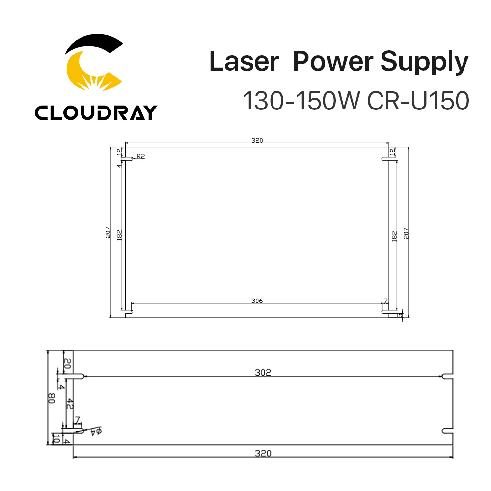 Cloudray 130 150 Вт CO2 лазерный источник питания для лазерной гравировки режущего станка