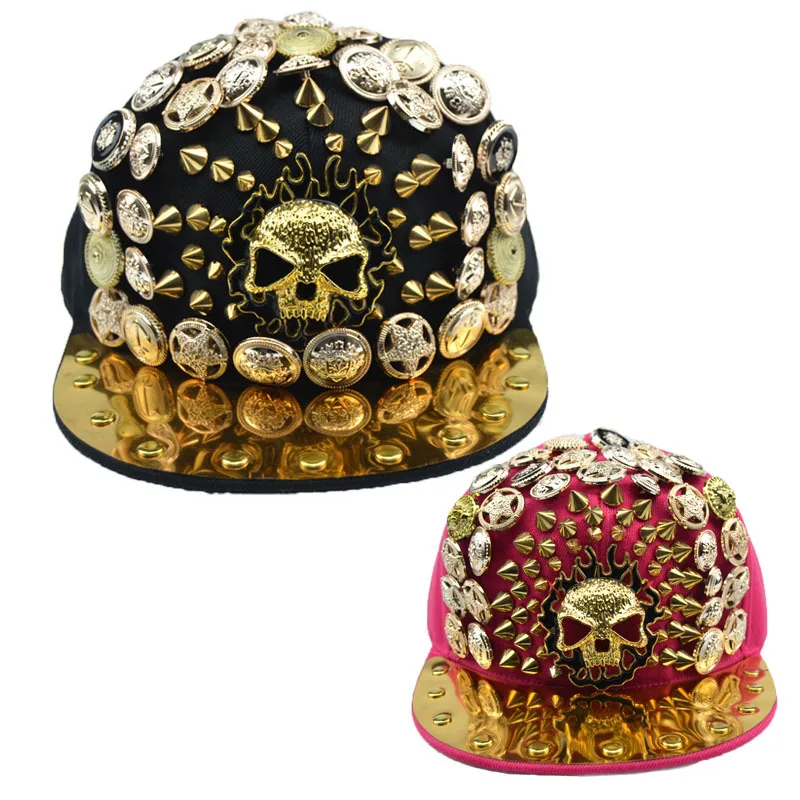 

European and American punk metal rivets Kito hat hip-hop hat men and women Hip-hop caps