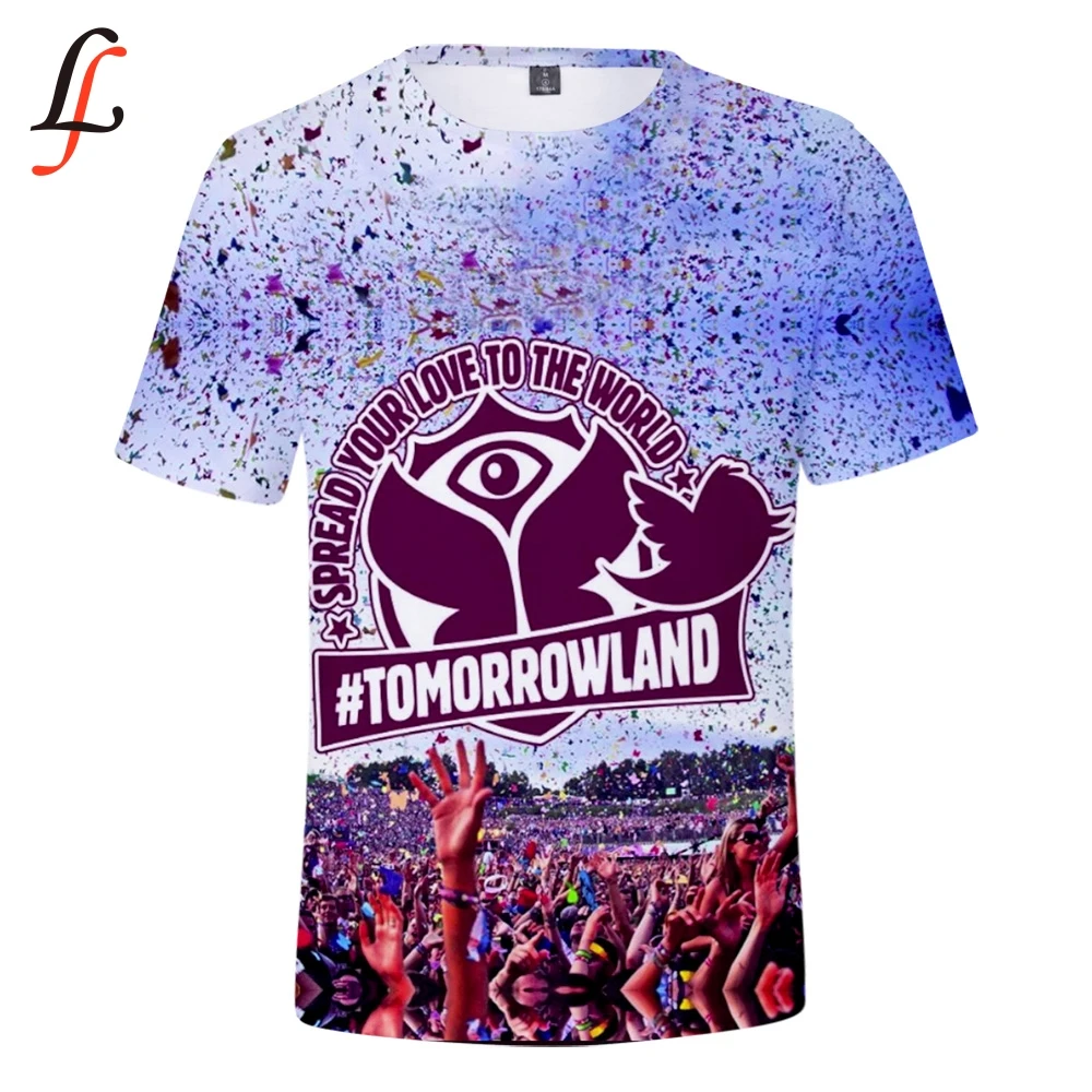 Tomorrowland 3D Print Casual T-shirts Women Men Summer Clothes K pop Harajuku Hot Sale Short Sleeve Tee Shirt Plus Size 4XL | Женская