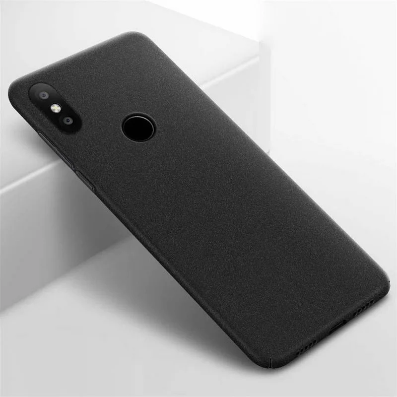 Black Матовый чехол sandstone для Xiaomi mi 9 A3 A2 Lite A1 8 SE Funda Red mi 7A Note 7 6 Pro 5 Plus 6A S2 Y2 Y3, тонкий жесткий чехол - Цвет: Black