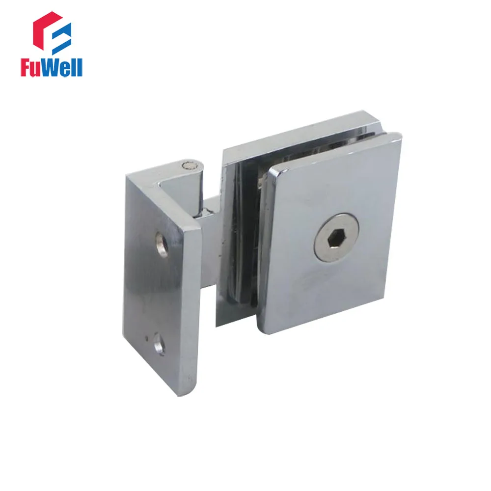Cupboard Cabinet Wall to Glass Door Hinges Pivot Clamp Fit 5-8mm Thickness Shower Glass Hinge Clip