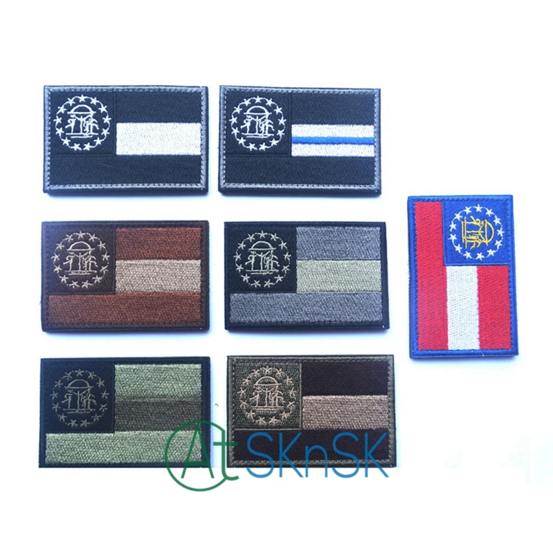 1pcs United States Army Georgia State Flag Stickable Badge Back Patch for Jackets | Дом и сад