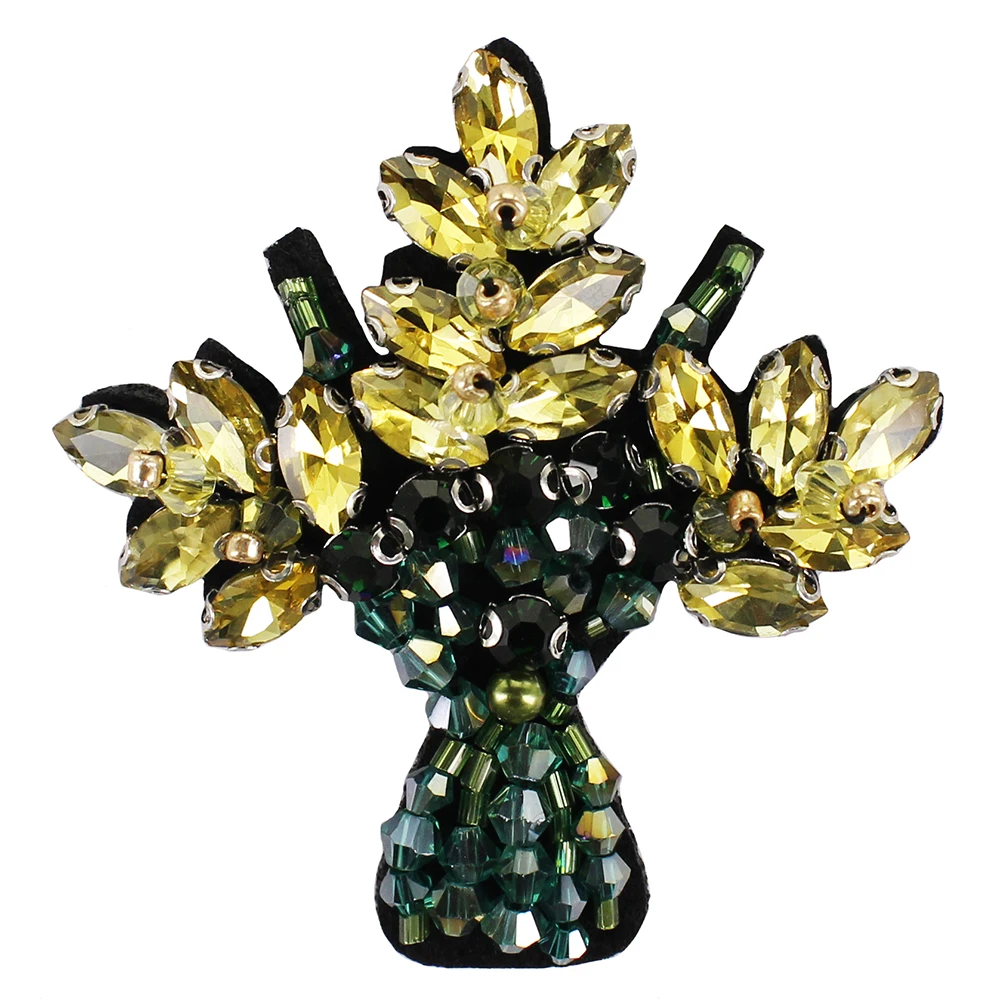 Ручная работа значки со стразами вышитые бисером цветочные нашивки броши