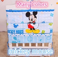 promotion cartoon baby bed cotton mesh hanging bags storage bottle diapers clothes organizer bedding set