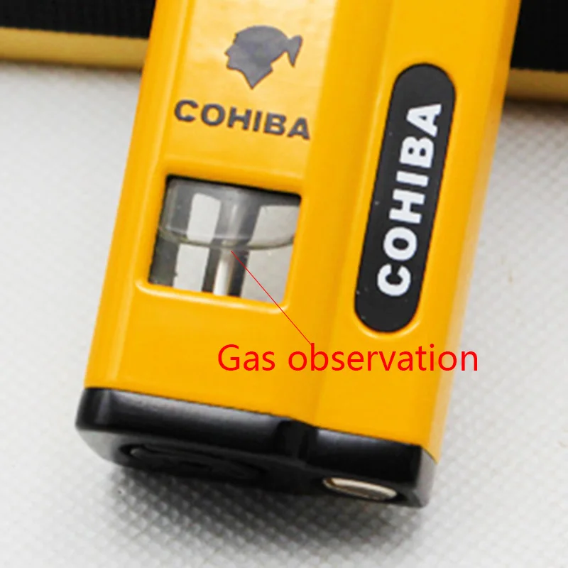 Новинка COHIBA металлическая 4 горелка Jet Flame ветрозащитная сигаретная зажигалка с