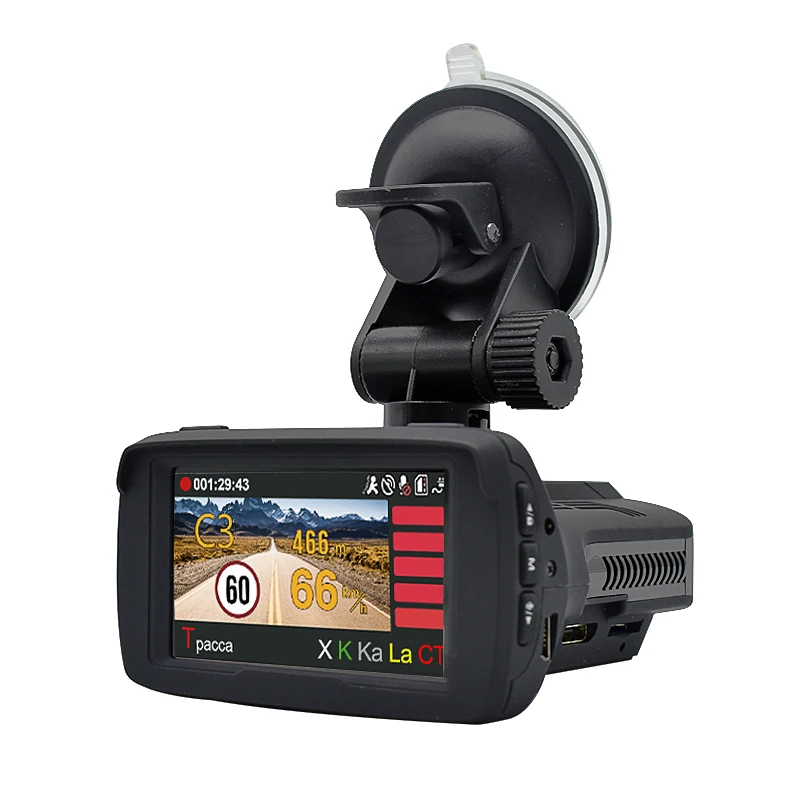 GPS-детектор радар-детектор 3 в 1 Full HD 1296P видеорегистратор регистратор Ambarella 170