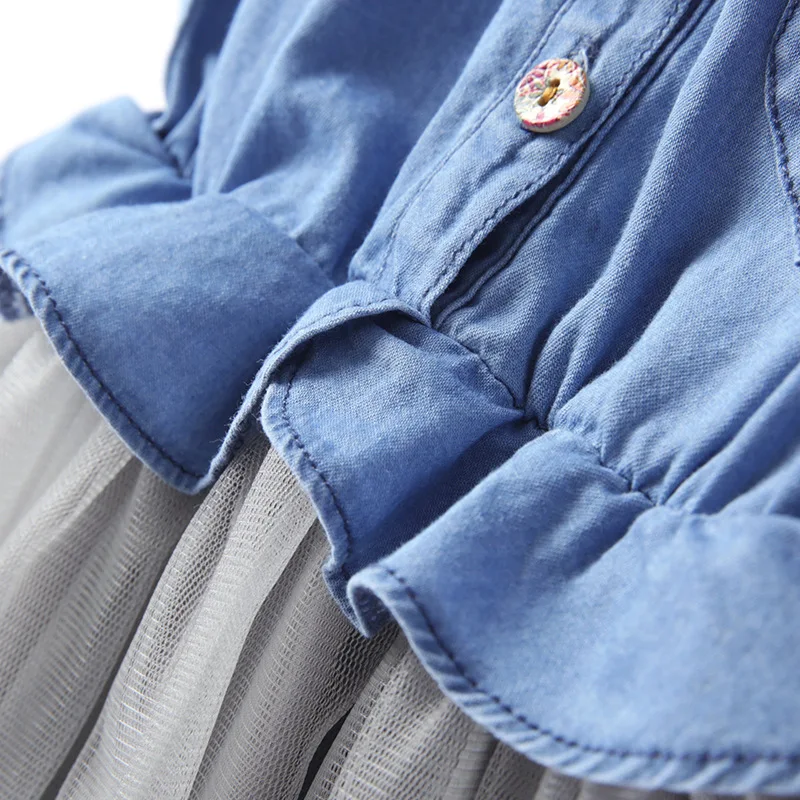 Весна 2020 новое газовое платье для девочек хлопковые кружевные однотонные платья