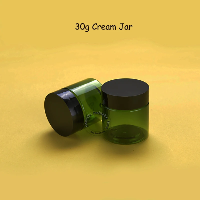 100 шт./лот оптовая продажа 30 г пластиковая банка для крема Зеленая Бутылка рук