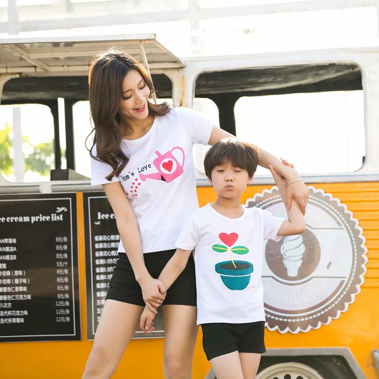 2016 Детская летняя футболка с принтом чайника лейка семья из трех человек