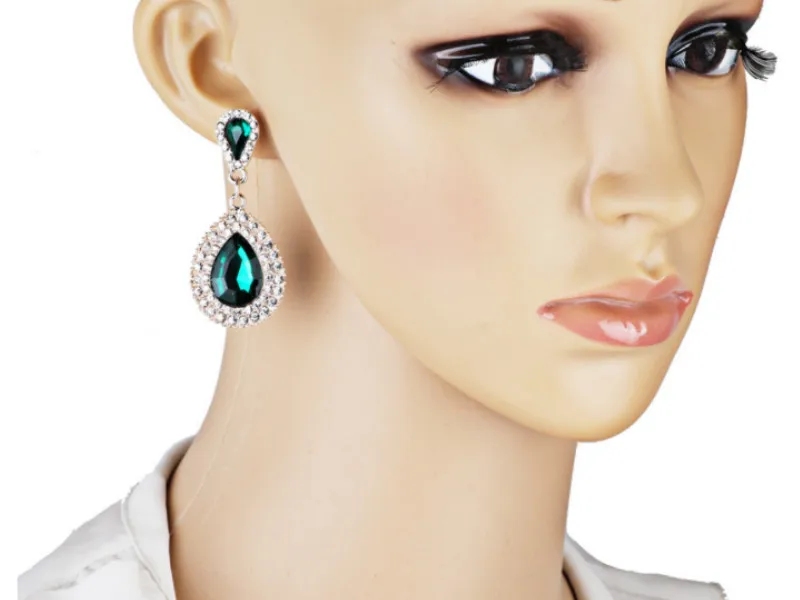 Trendy Vintage Long Luxury Water Drop Rhinestone Earrings For Women Jewelry Elegant Dinner Wedding Engagement | Украшения и