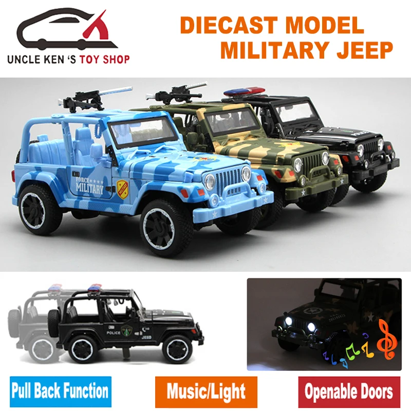Модель джипа Diecast в стиле милитари армейские игрушечные машинки с подарочной