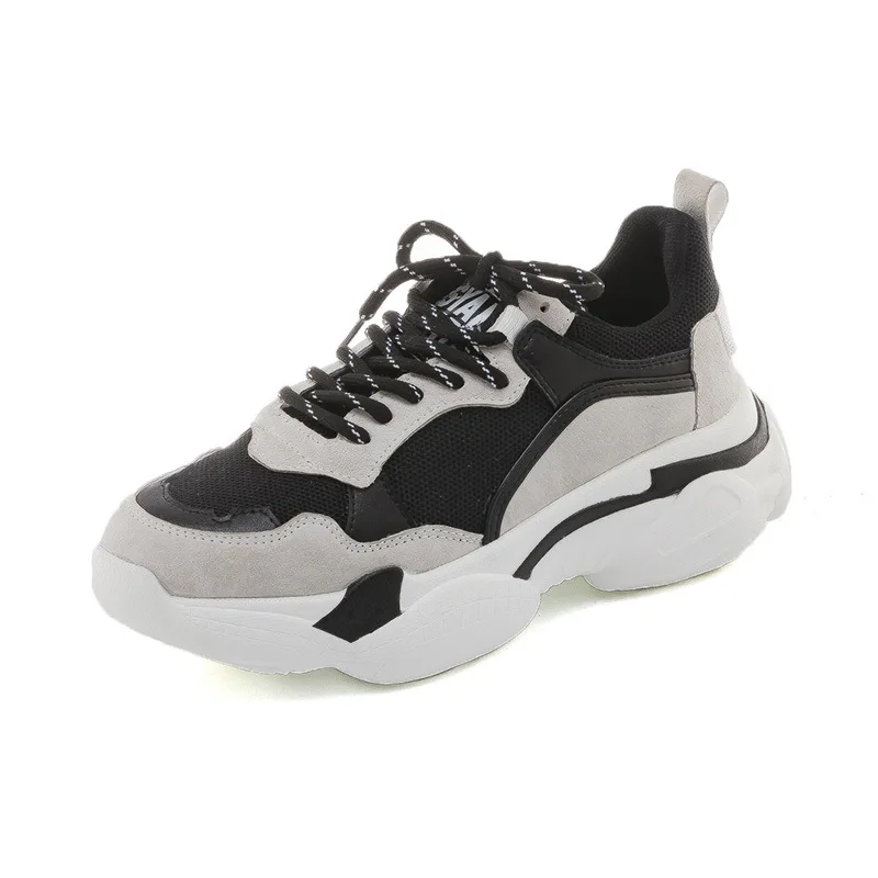 FUJIN Brand Women Casual Sneakers Women Shoes Spring Autumn Summer Female Shoes Lace Up Comfortable for Women Shoes - Цвет: black