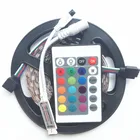 RGB светодиодный ная лента 5050 Водонепроницаемая IP67 IP68 5 м 300 светодиодный SMD 60 Светодиодный одовм лампа гибкий шнур световая лента 12 в 24 кнопки ИК пульт дистанционного управления